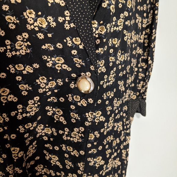 Vintage 1980s flower-print business jacket - Picture 3 of 5